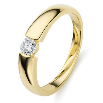 Solitär-Ring 585/14K Gelbgold Diamant 0.2ct.