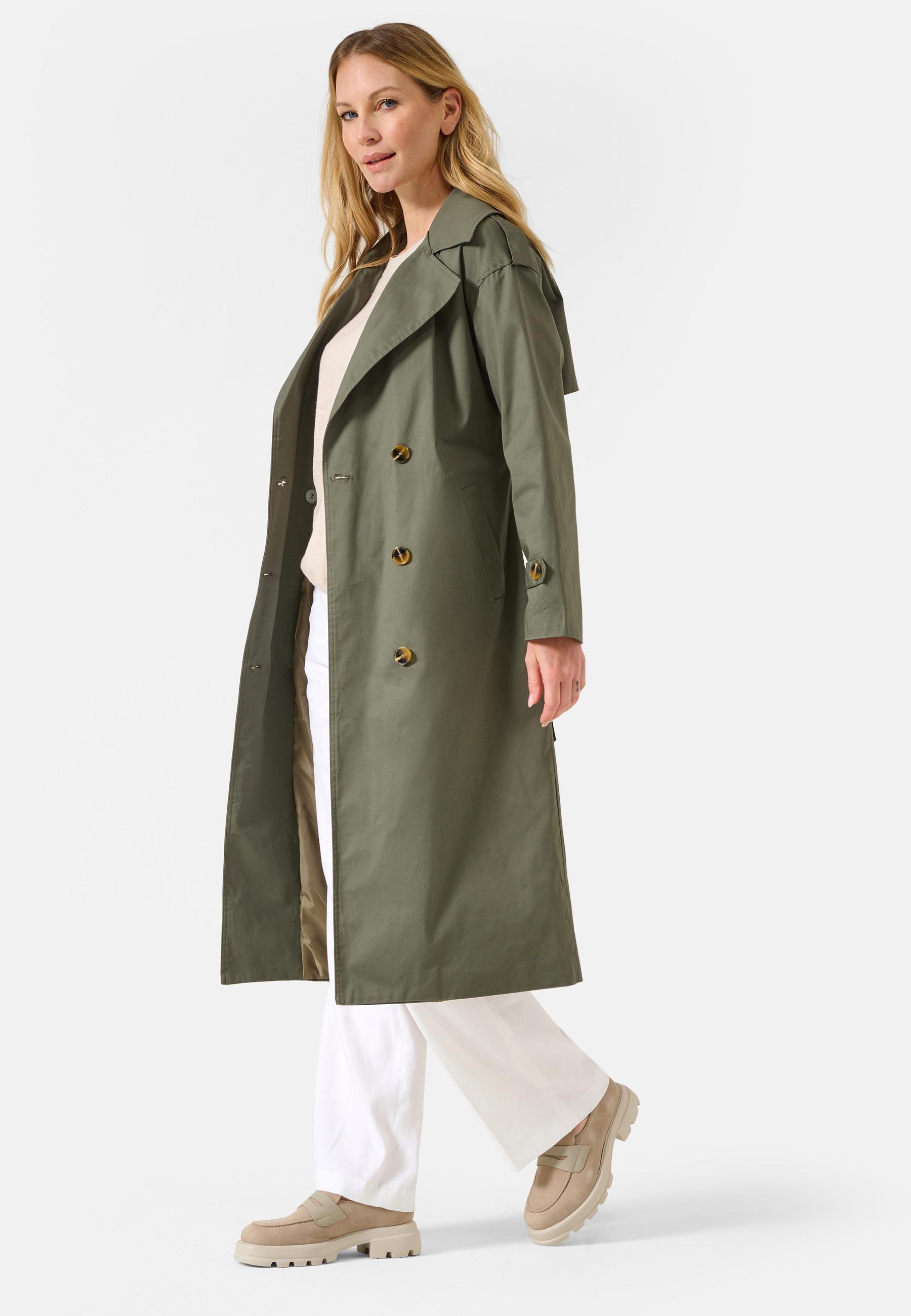 RICANO  Trenchcoat Greta, Zweireihiger Mantel mit Gürtel 