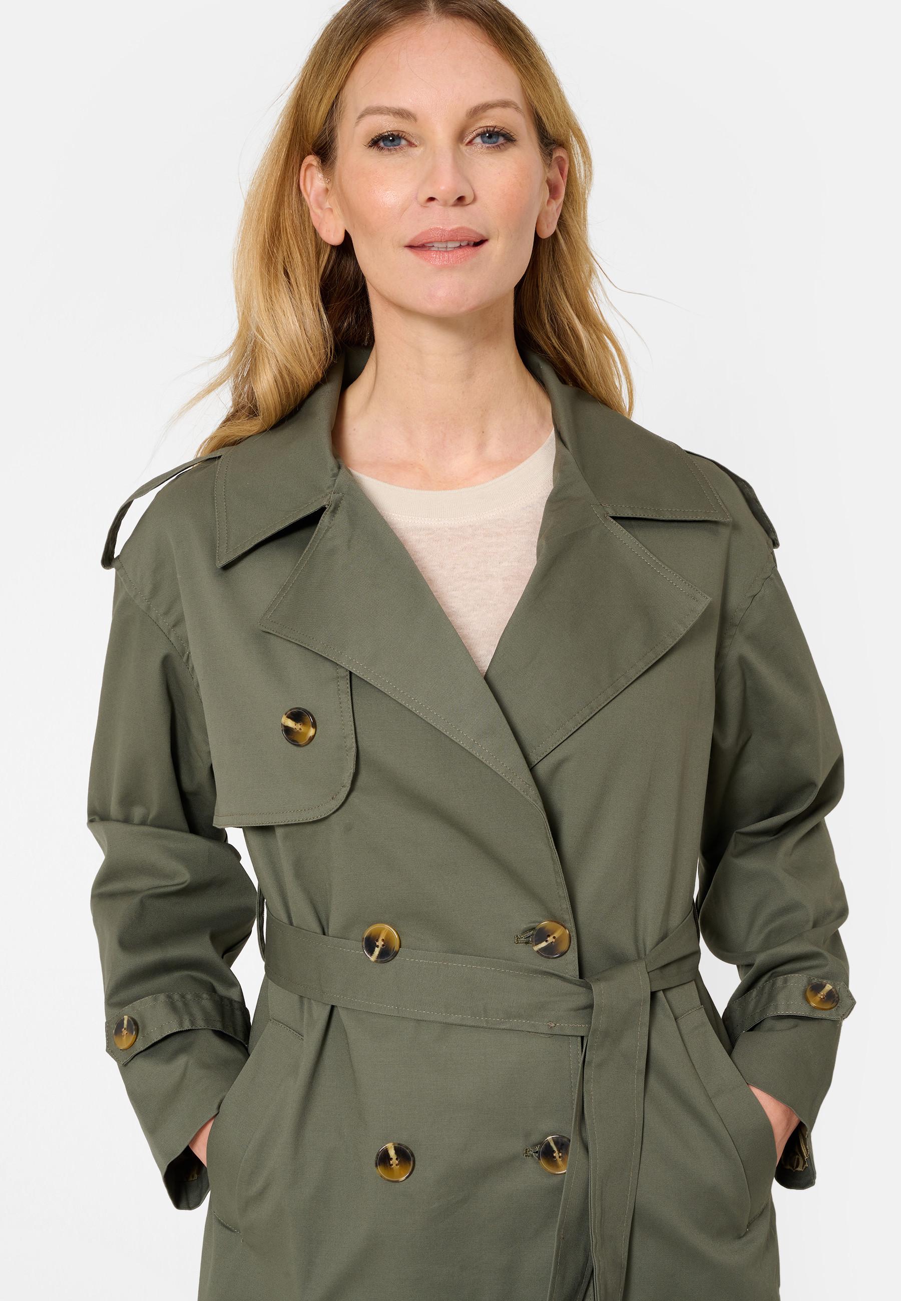 RICANO  Trenchcoat Greta, Zweireihiger Mantel mit Gürtel 