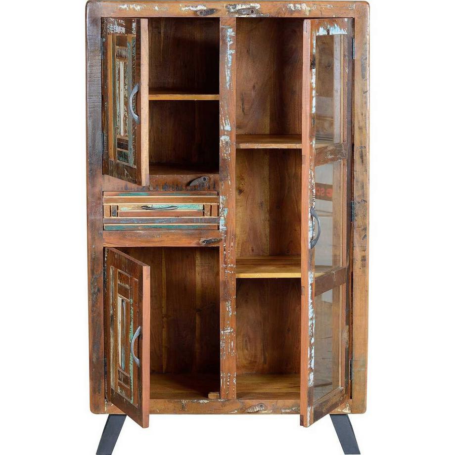 mutoni Vitrinenschrank Xela Holz recycelt multicolor 90x1  