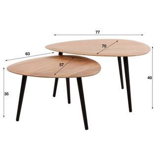 mutoni Tavolino da caffè triangolare organico (set di 2)  