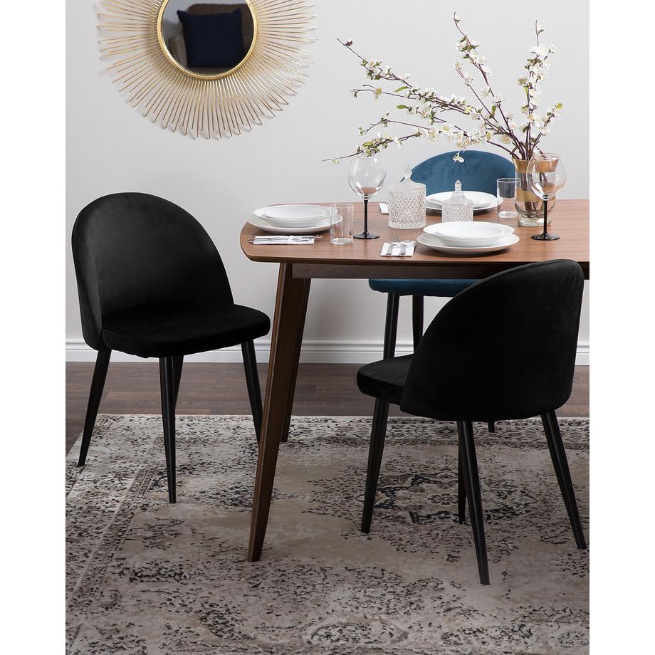 Beliani Set di 2 sedie da pranzo en Velluto Retrò VISALIA  