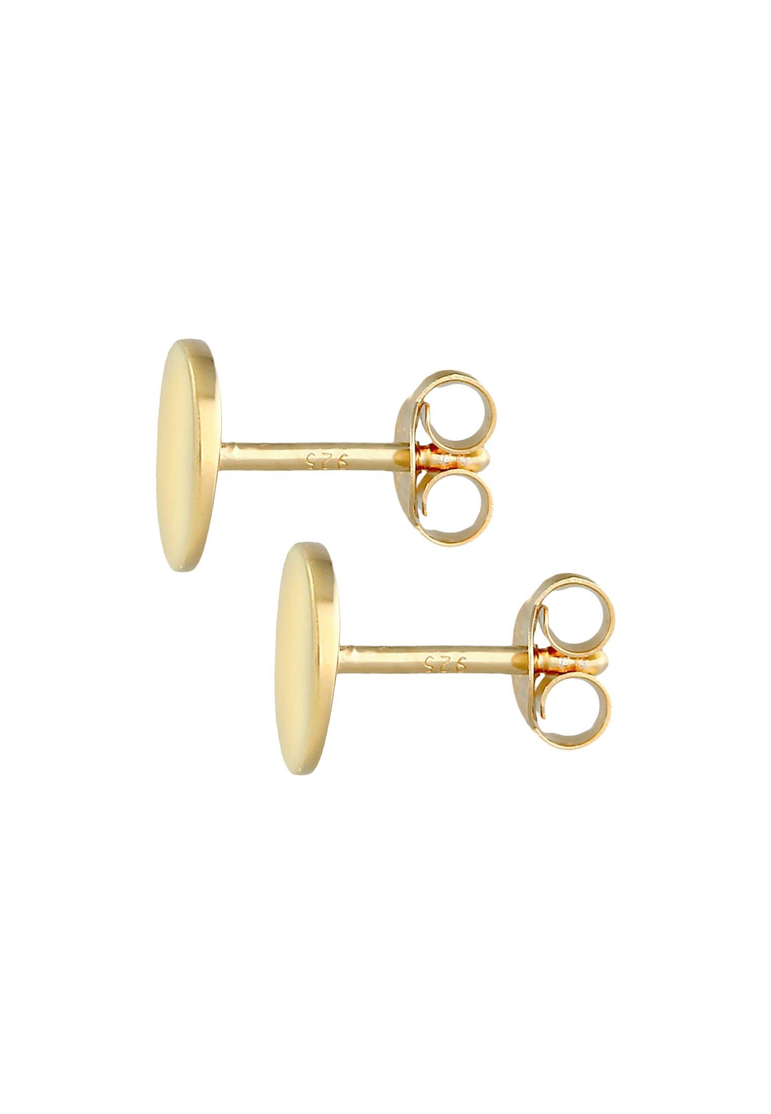 Elli  Boucles d'Oreilles Boucles D'oreilles Cloutées Pour Femme - Ronde Shine Basic 