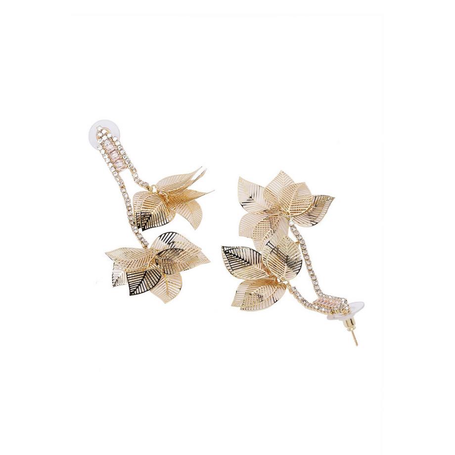 AVANT-GARDE PARIS  Goldene Blattreiche Hängeohrringe 