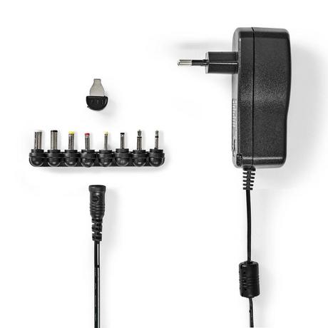 B2X  Nedis Universal-Netzteil, 8 Stecker – Schwarz 