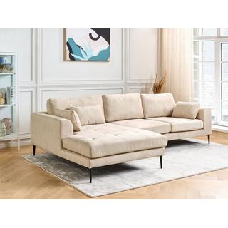 Beliani Ecksofa aus Samtstoff Modern FLAM  