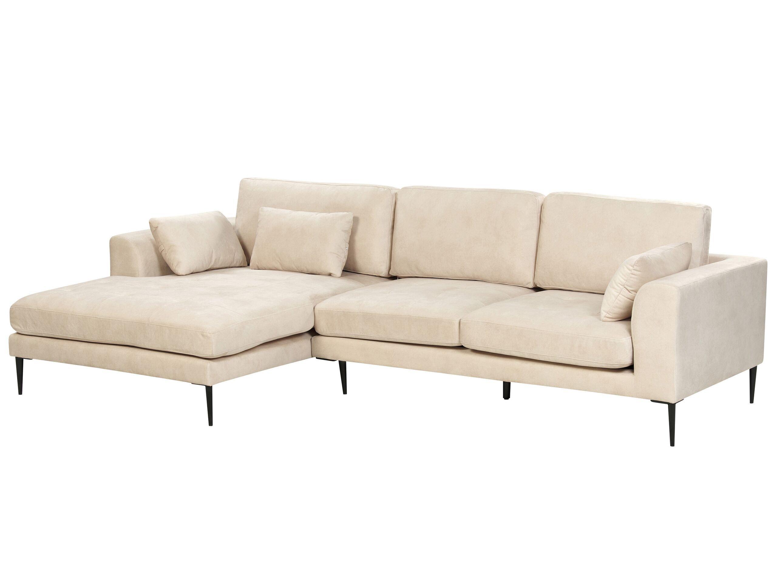 Beliani Ecksofa aus Samtstoff Modern FLAM  