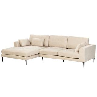 Beliani Ecksofa aus Samtstoff Modern FLAM  