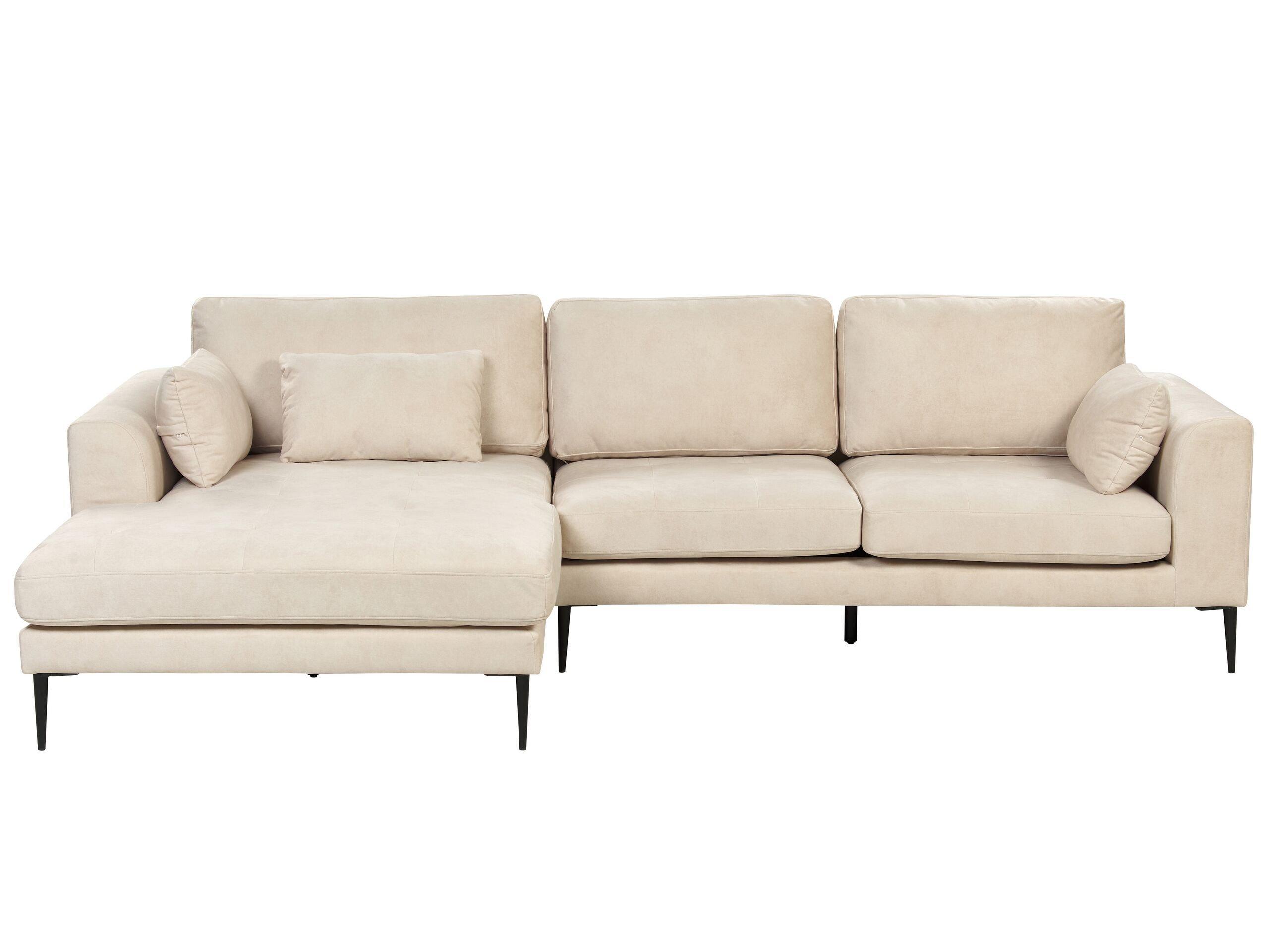 Beliani Ecksofa aus Samtstoff Modern FLAM  