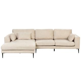 Beliani Ecksofa aus Samtstoff Modern FLAM  