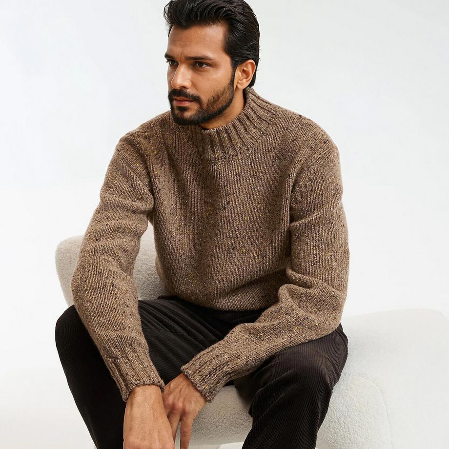 La Redoute Collections Grobstrickpullover mit Stehkragen  