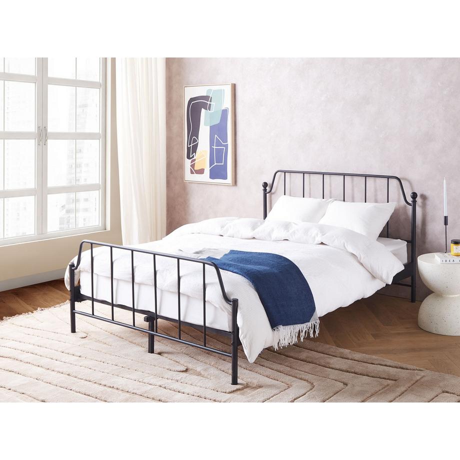 Beliani Lit avec sommier en Métal  MAURESSAC  