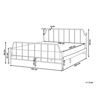 Beliani Lit avec sommier en Métal MAURESSAC  