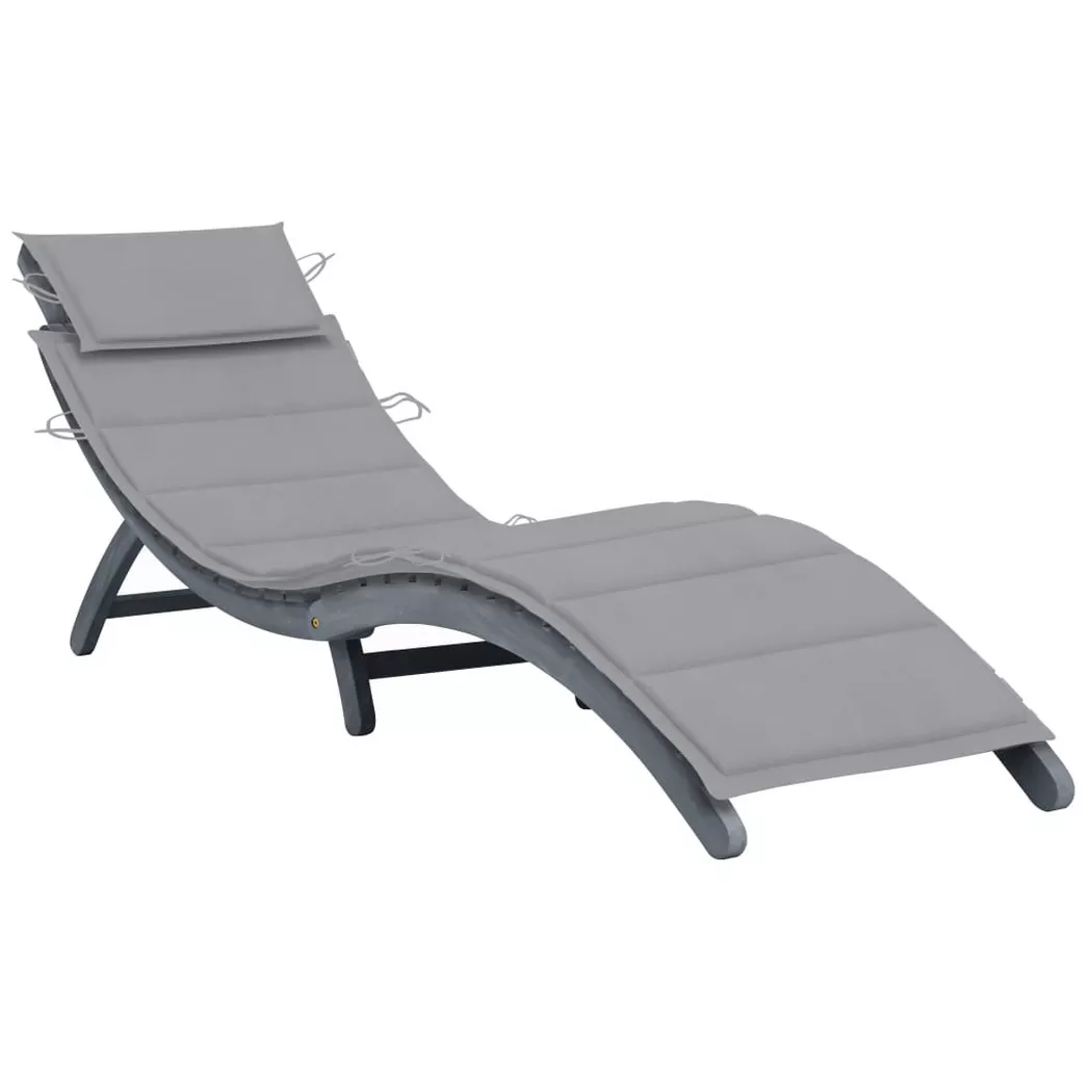 VidaXL - Sonnenliege akazienholz, One Size, Grau