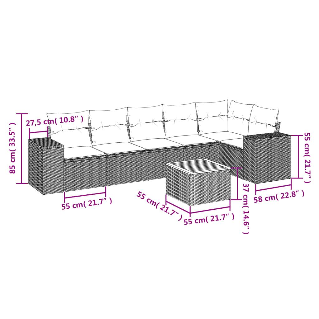 VidaXL Ensemble de canapés de jardin rotin synthétique  