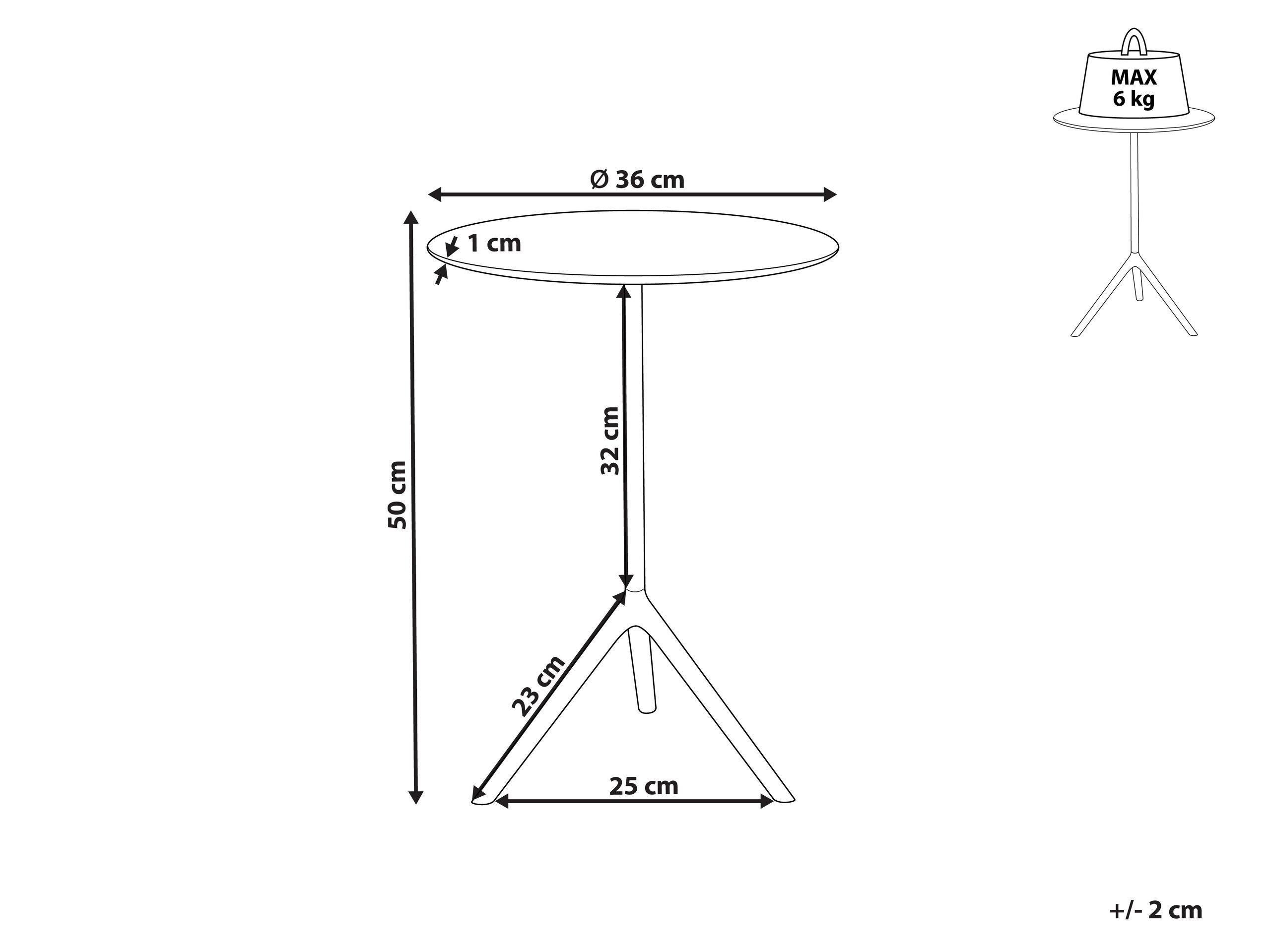 Beliani Table d'appoint en Aluminium Moderne ERAVUR  