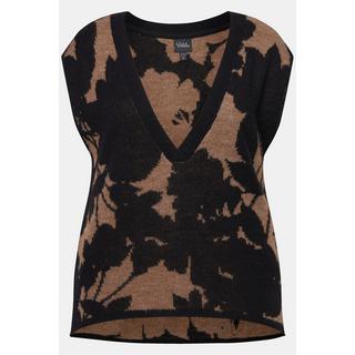 Ulla Popken  Gilet smanicato in jacquard con scollo a V 