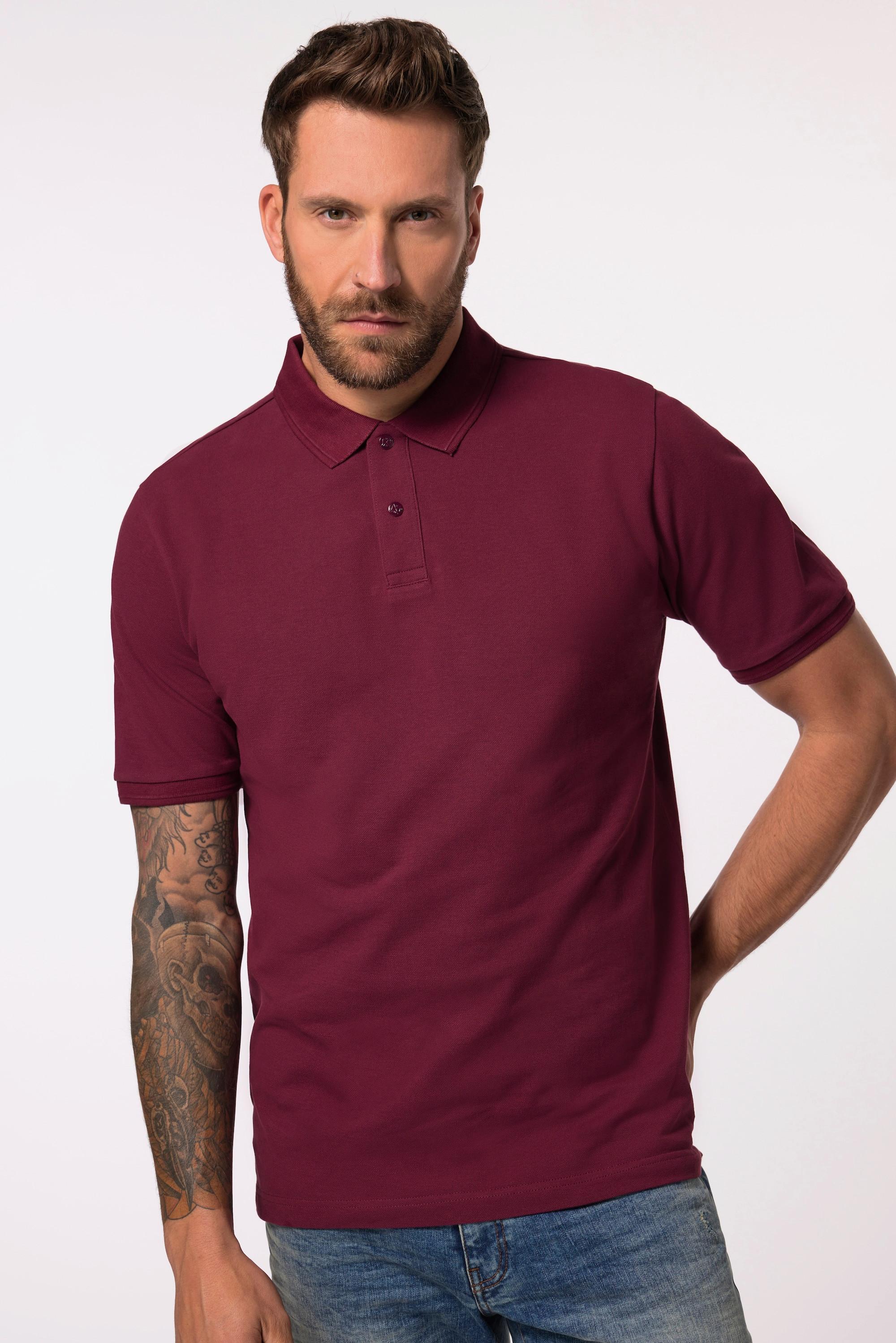 JP1880  Maglia polo in piqué con mezze maniche e bottoni automatici, fino alla tg. 8XL 