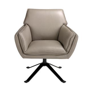 ANGEL CERDA Fauteuil pivotant en cuir gris foncé  