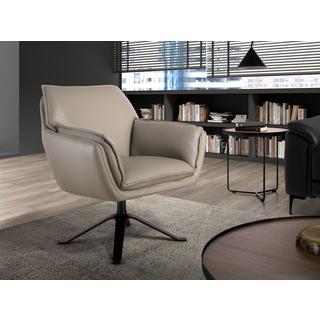 ANGEL CERDA Fauteuil pivotant en cuir gris foncé  