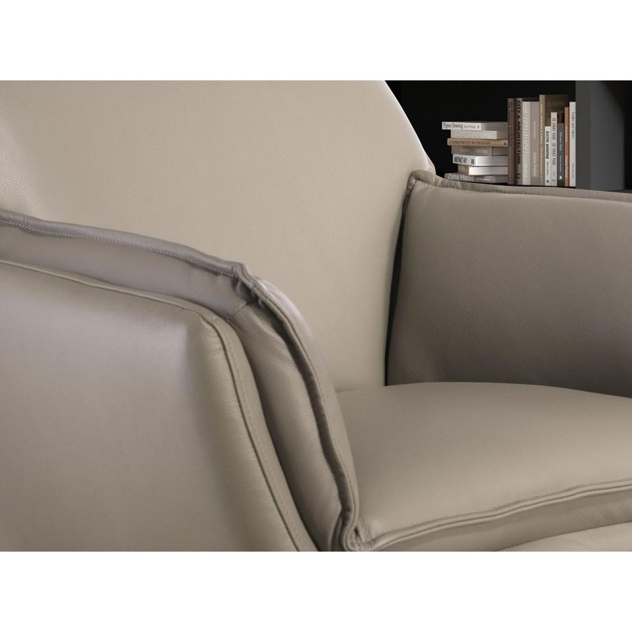 ANGEL CERDA Fauteuil pivotant en cuir gris foncé  