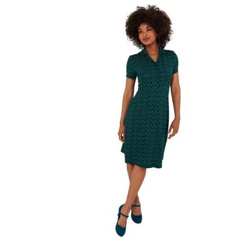 Geometrisches Jersey-Kleid mit Kragen