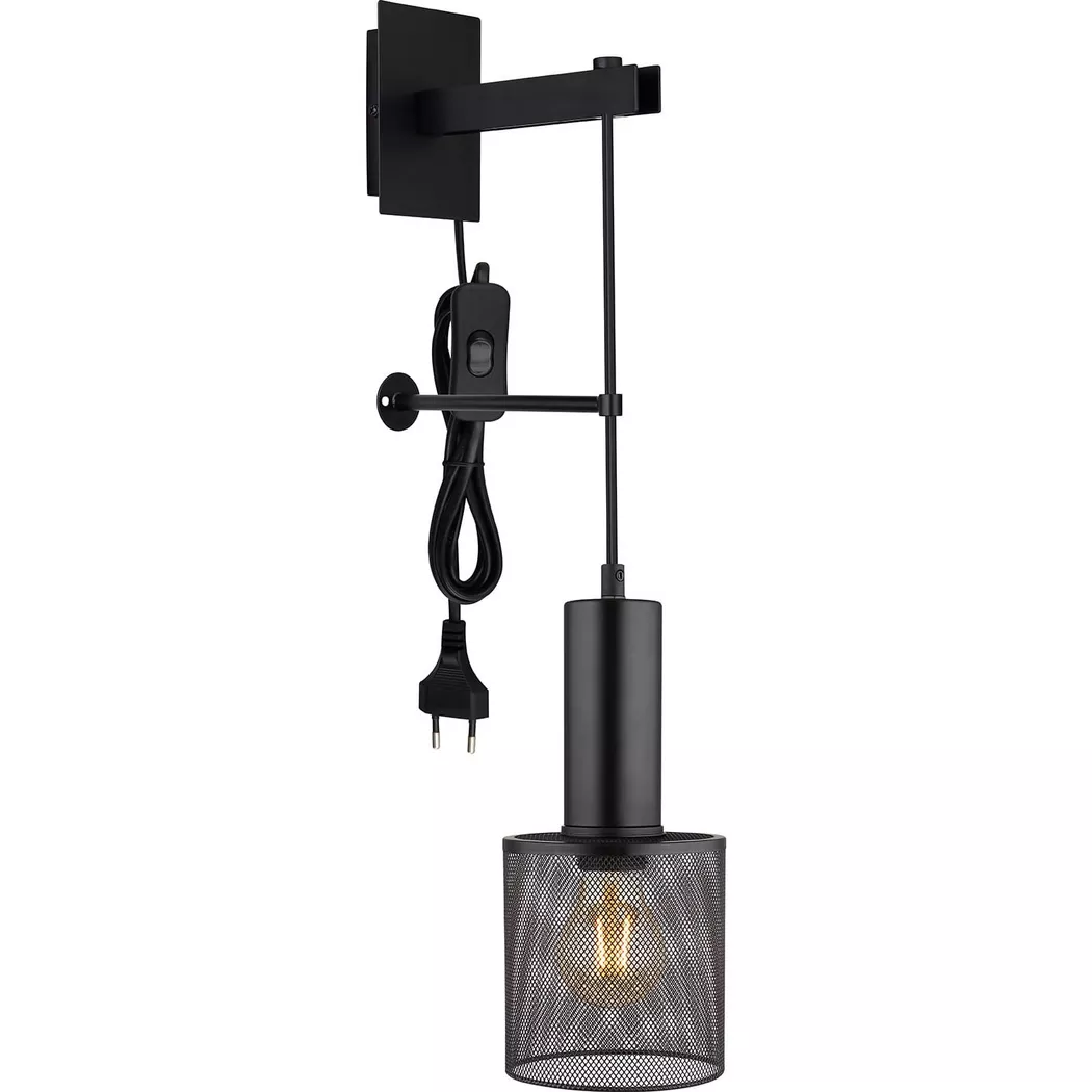 mutoni – Wandleuchte Jedd Metall matt 12 1xE27, One Size, Schwarz