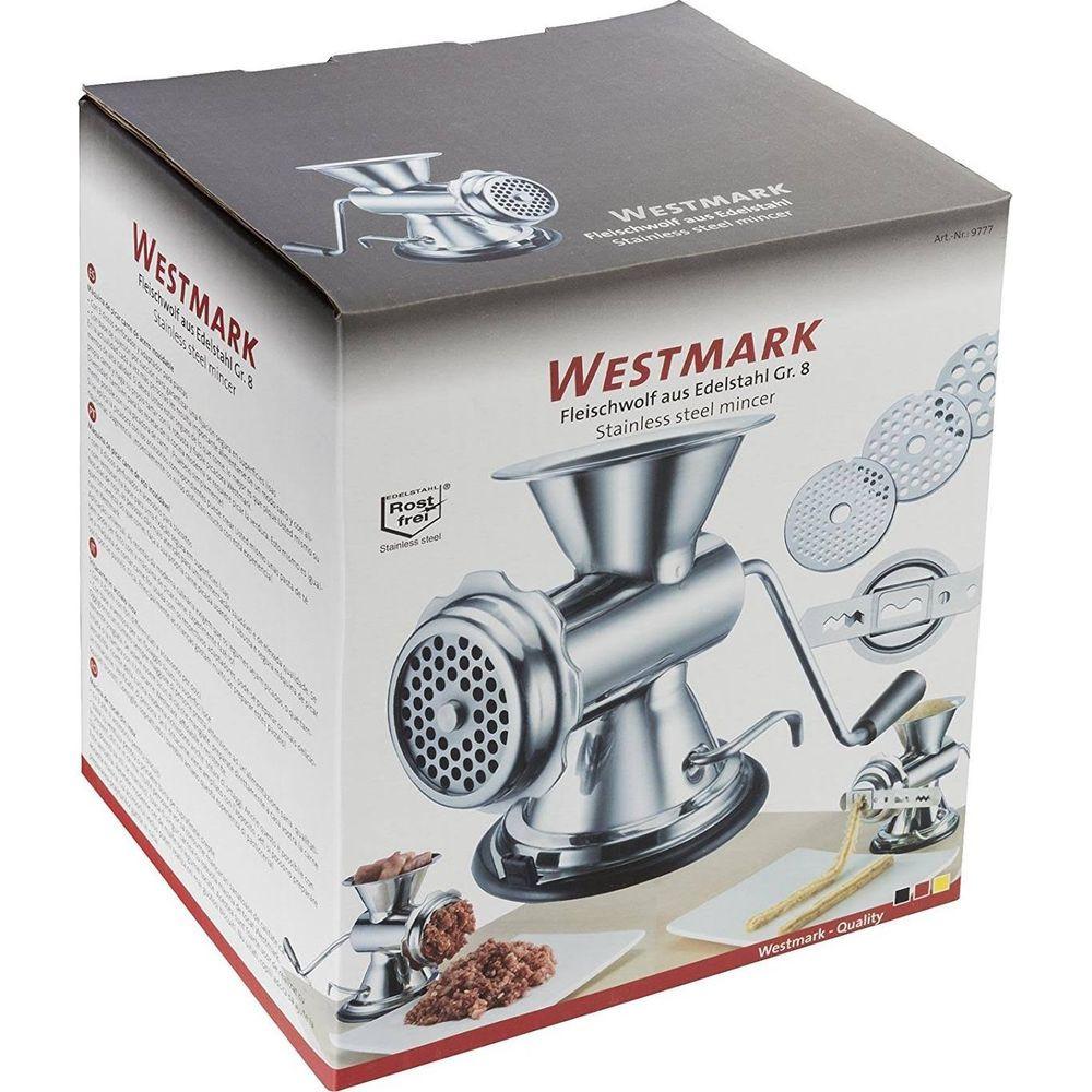 WESTMARK Fleischwolf aus Edelstahl Grösse 8 + 3 Lochscheiben, 27x12x1  