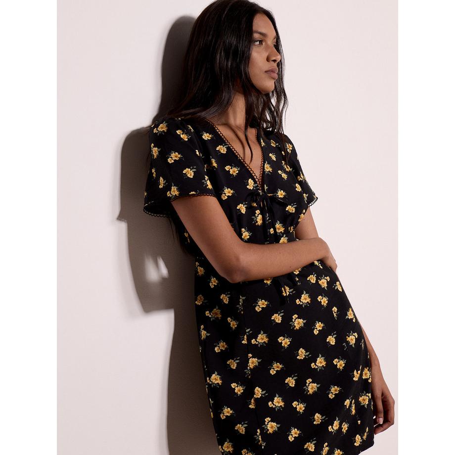 APRICOT Mini-robe de thé à imprimé floral vintage  