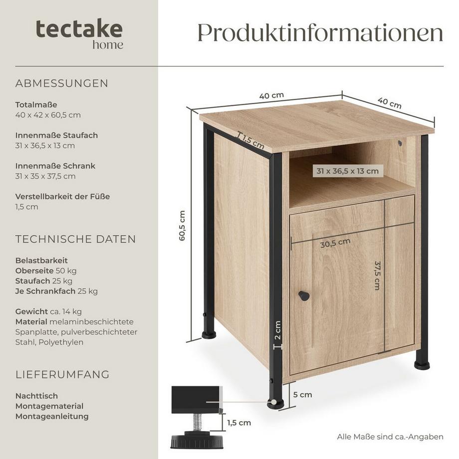 Tectake Nachttisch Blackburn  