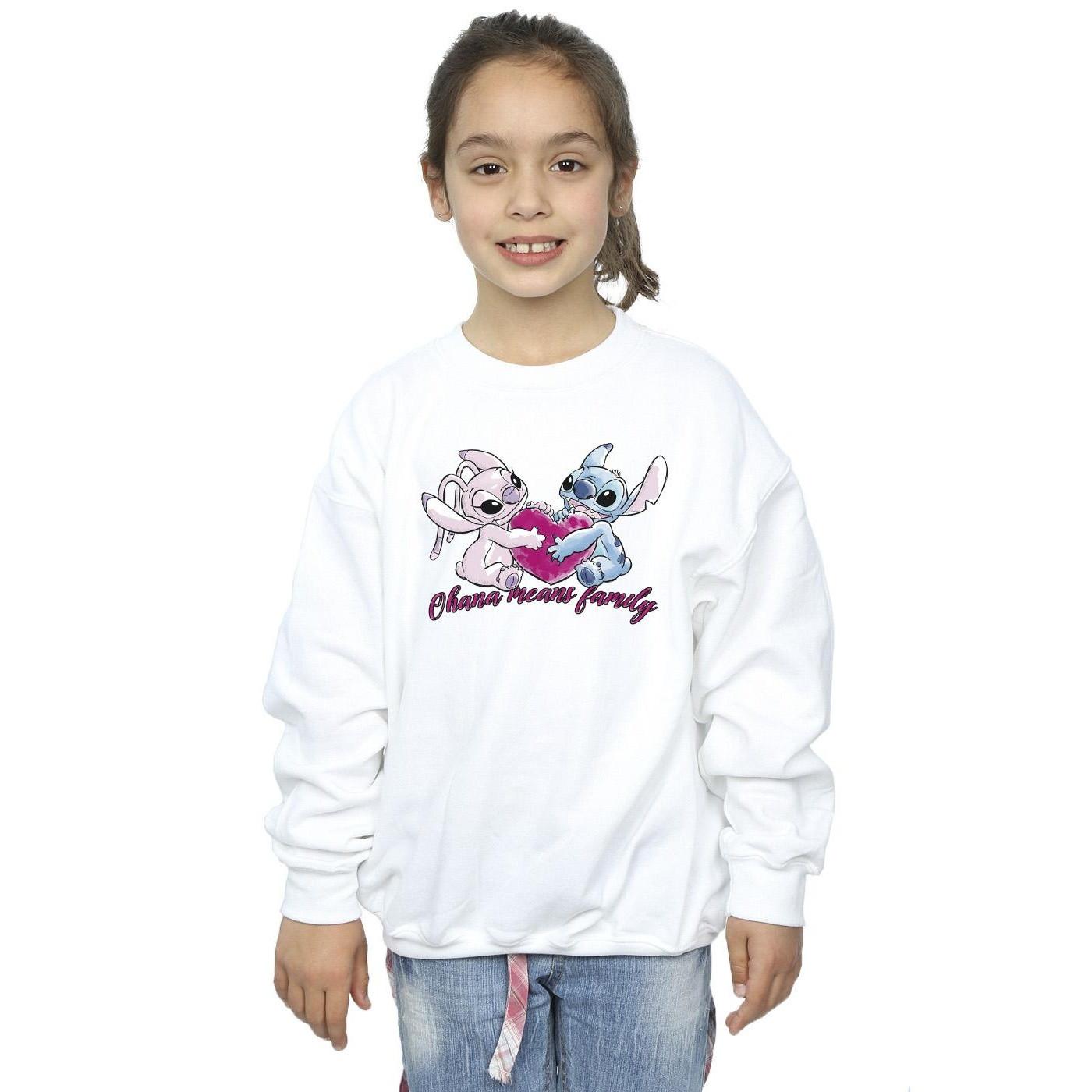 Disney  Lilo And Stitch Ohana Heart With Angel Sweatshirt 