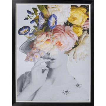 Tableau Frame Flower Lady pastel 152x117cm