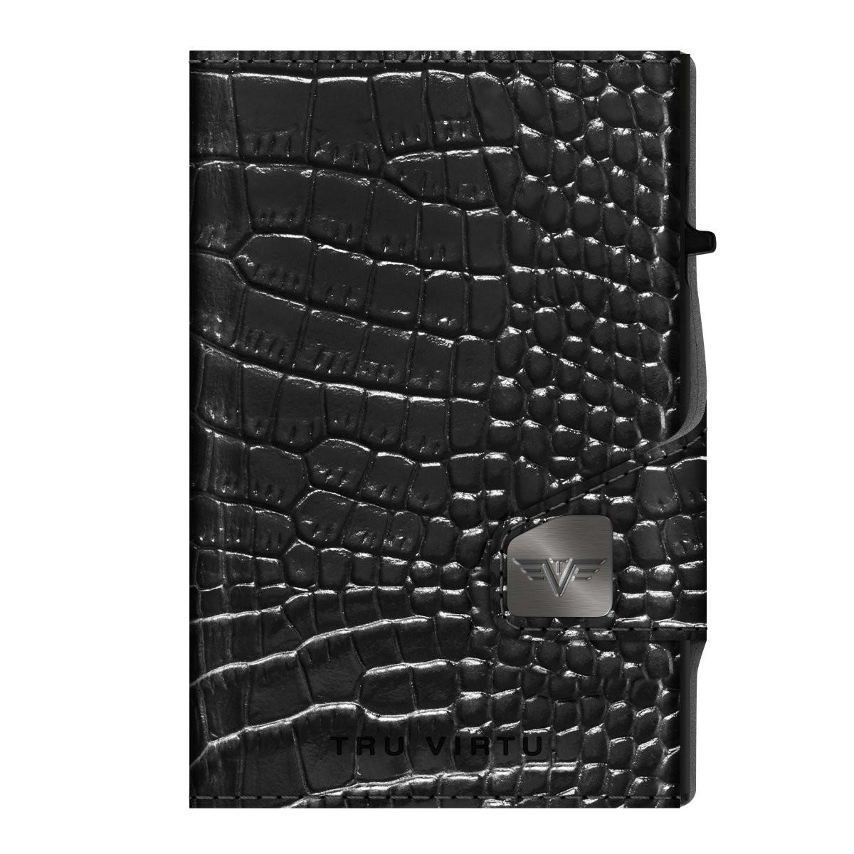 Tru Virtu Doubelwallet Click & Slide Croco Schwarz  