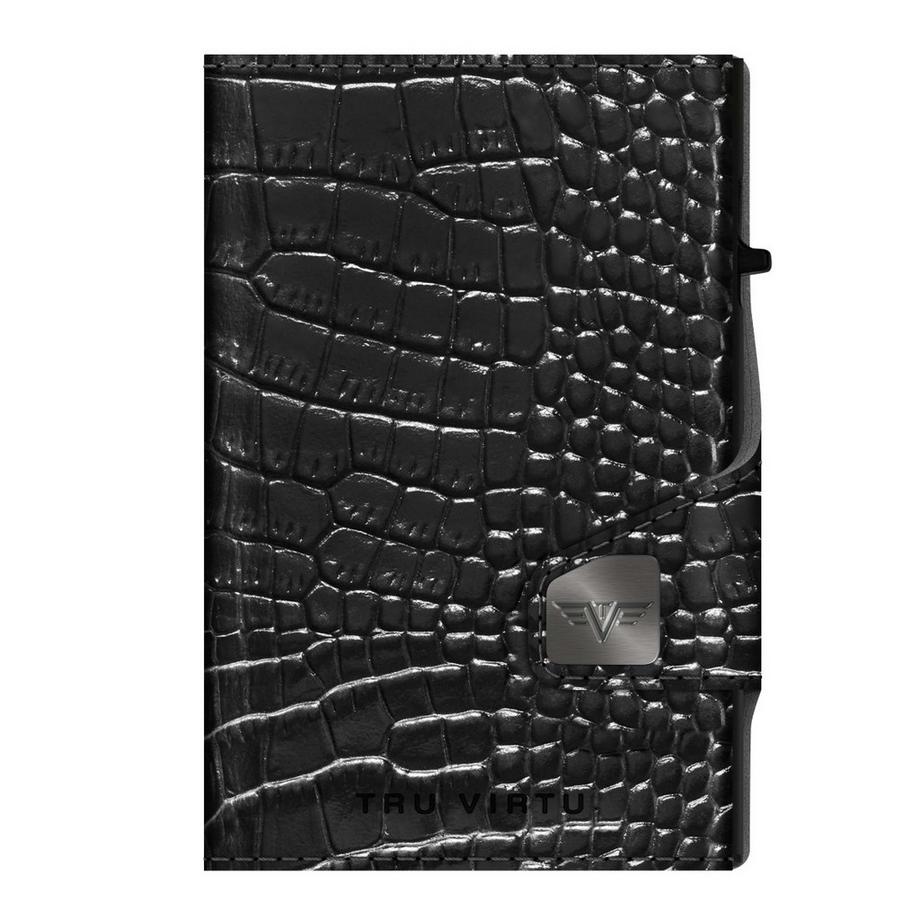 Tru Virtu Doubelwallet Click & Slide Croco Schwarz  