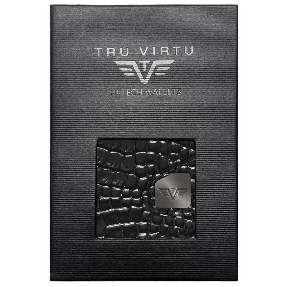 Tru Virtu Doubelwallet Click & Slide Croco Schwarz  