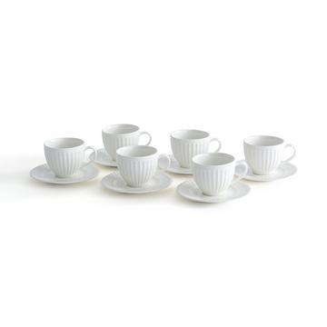 Lot de 6 tasses à café et sous-tasses