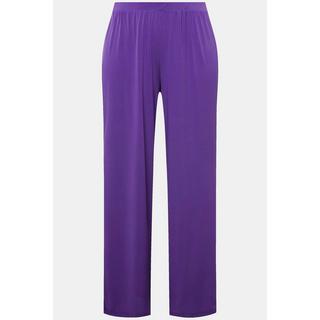 Ulla Popken  Pantalon en jersey à jambe large et taille élastique saphir foncé 