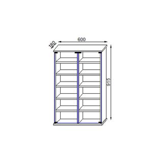 VCM Holz CD DVD Stand Regal Schrank Aufbewahrung Standregal Ständer Roma Glastür  