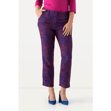 Pantalon Sophie, motif jacquard à fleurs. Jambe étroite et taille élastique.