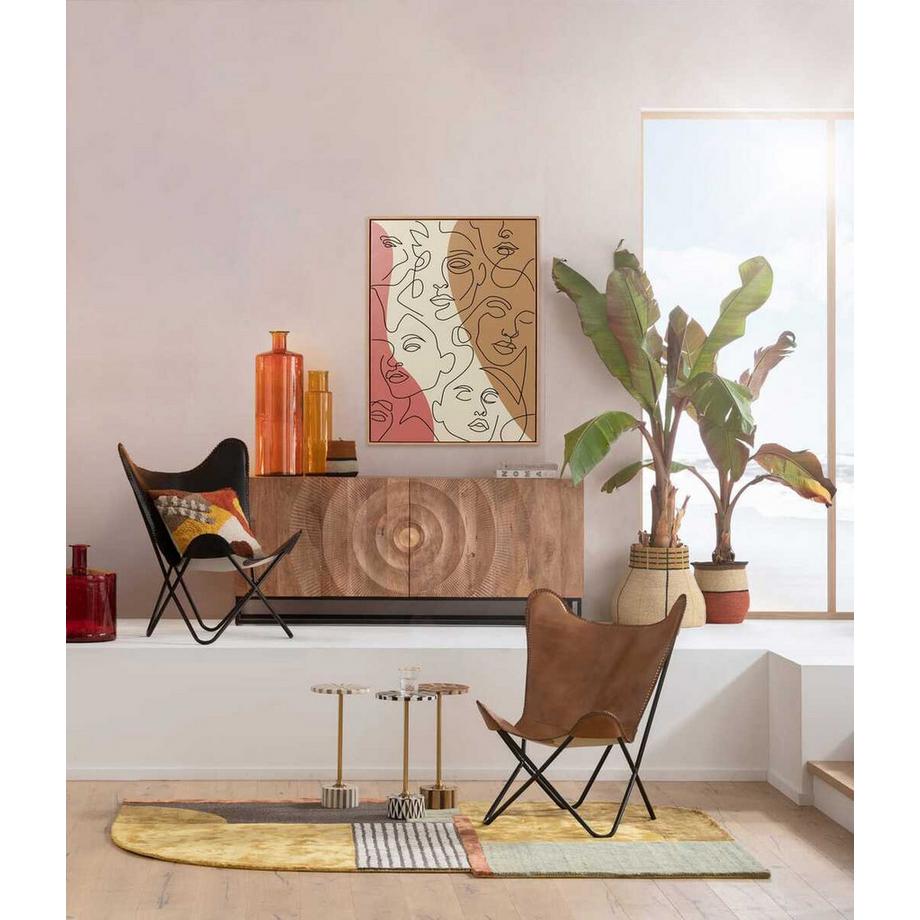 KARE Design Quadro con cornice Faccia Arte Tri Colore 90x120cm  