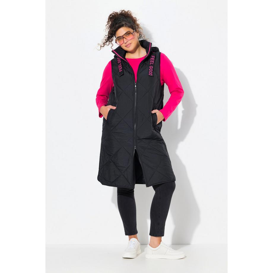 Ulla Popken Steppweste Stehkragen Abnehmbare Kapuze 2-Wege-Zipper  