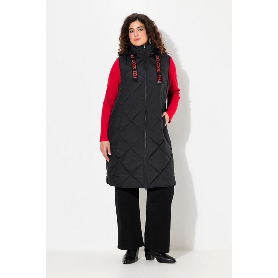 Ulla Popken Steppweste Stehkragen Abnehmbare Kapuze 2-Wege-Zipper  