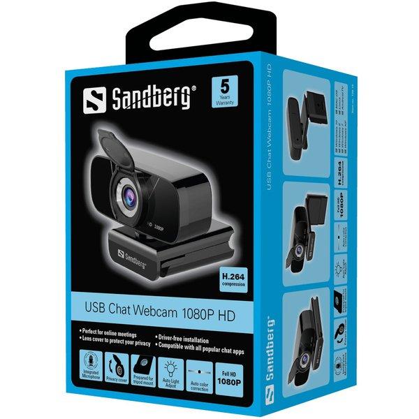 Sandberg  134-15 Webcam 2 MP 1920 x 1080 Pixel USB 2.0 Schwarz 