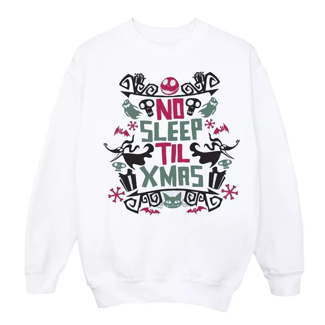 Disney - The Nightmare Before Christmas No Sleep Til Xmas Sweatshirt, für Herren, Weiss, Größe M