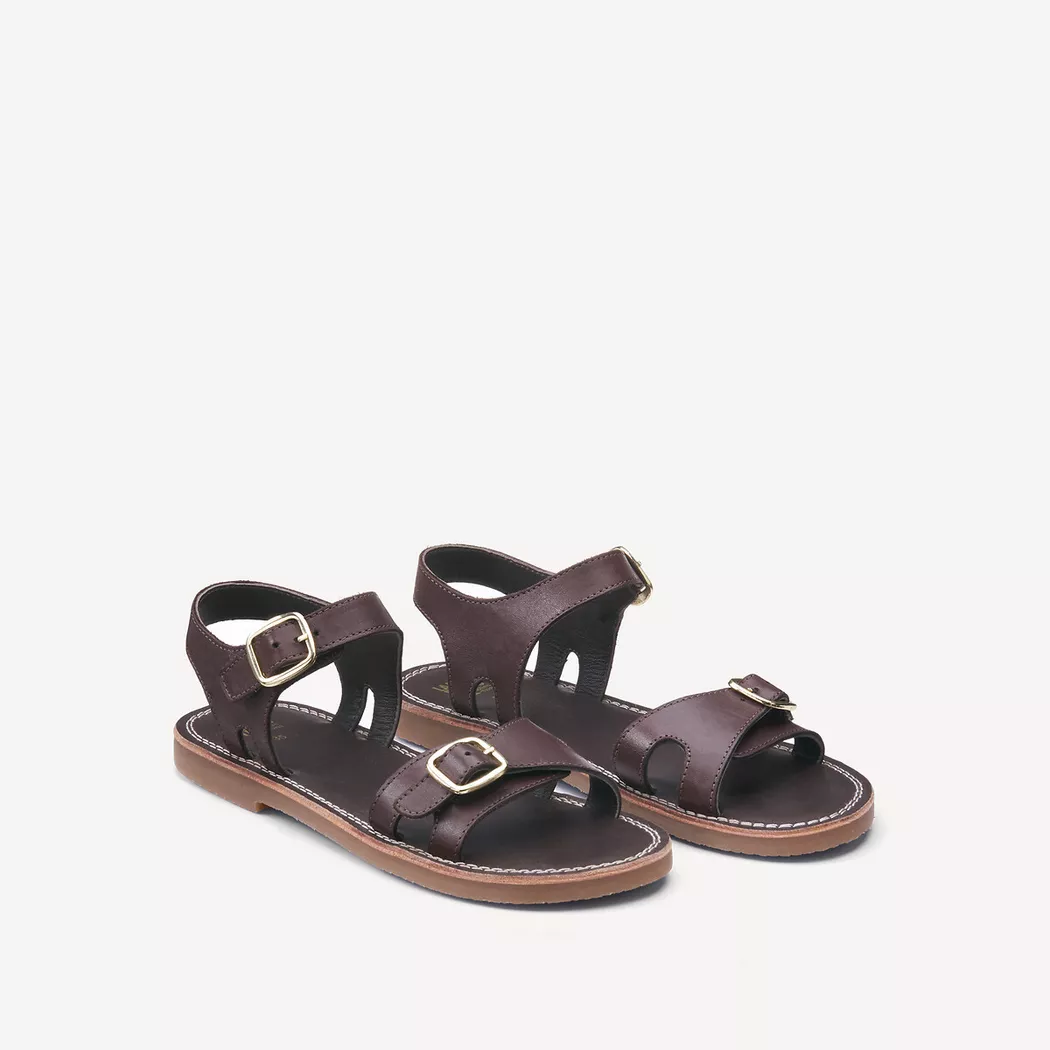 La Redoute Collections - Ledersandalen mit Schnalle, 32, Braun