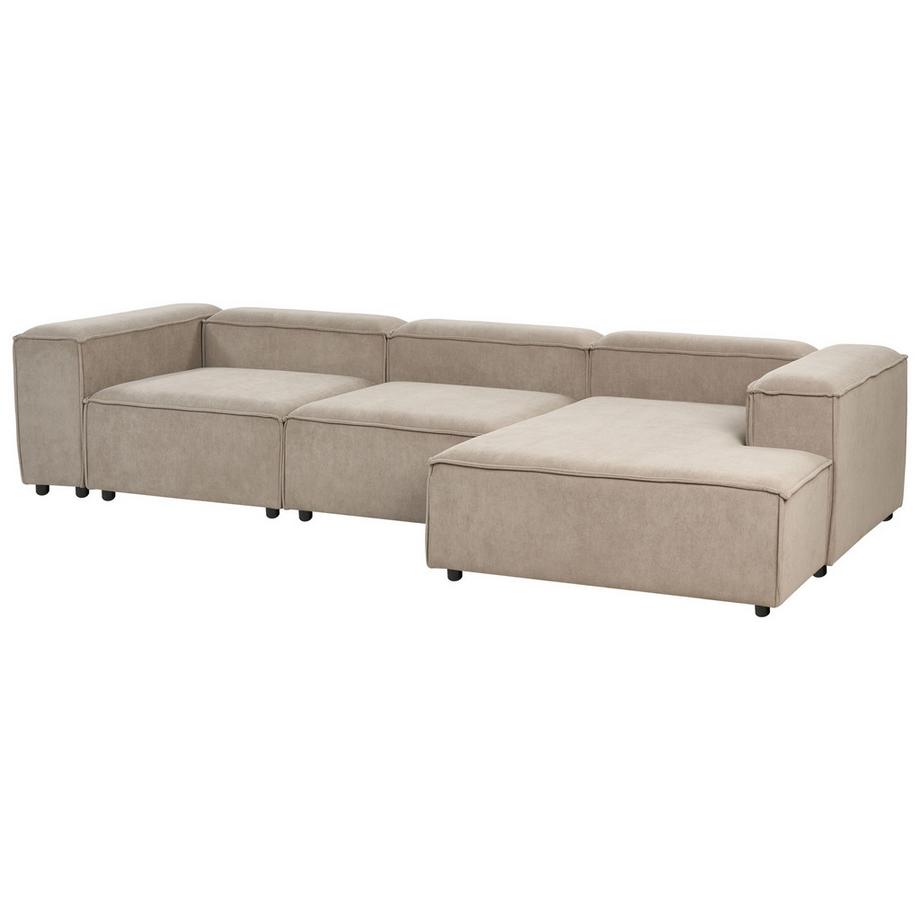 Beliani Linksseitiges Ecksofa aus Cord  ARDAL  