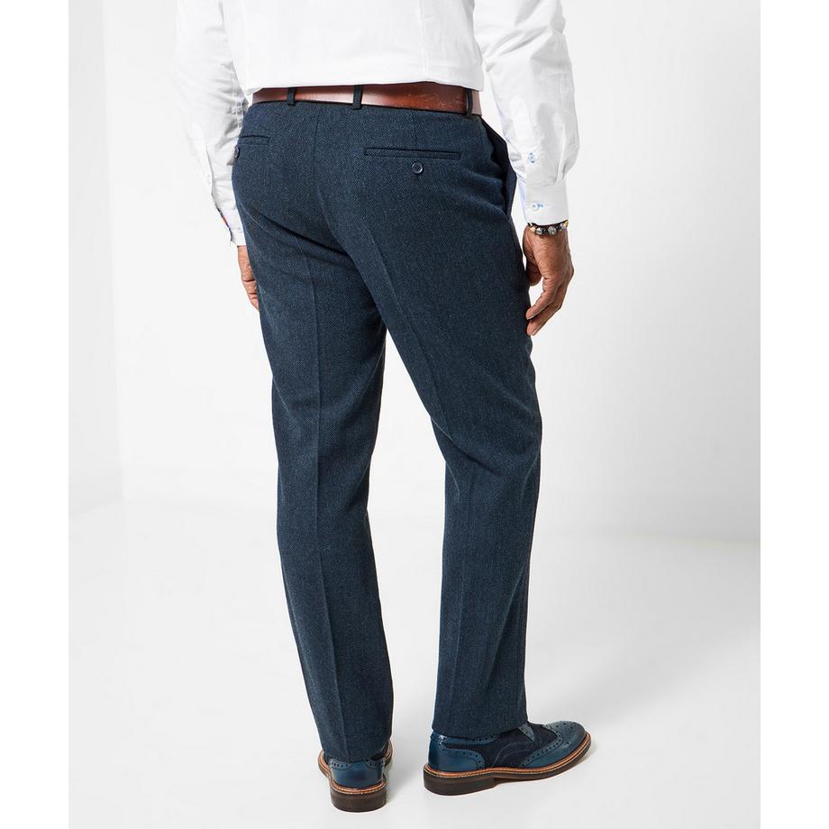 Joe Browns Pantaloni Tessuto Herringbone Blu Marino  