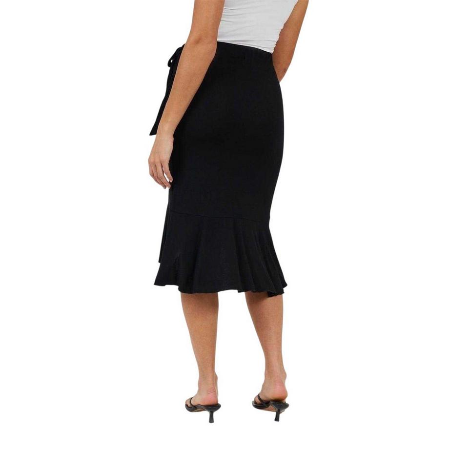 Brave Soul Jupe Midi Enveloppante en Jersey  