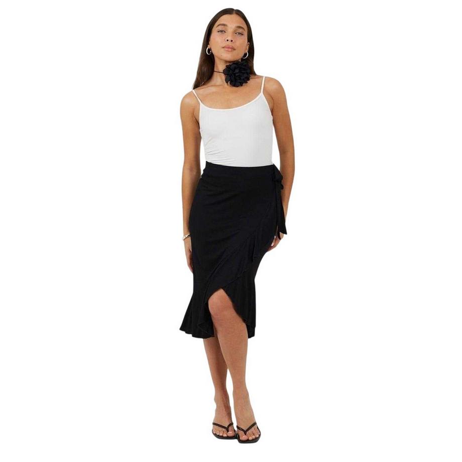 Brave Soul Jupe Midi Enveloppante en Jersey  