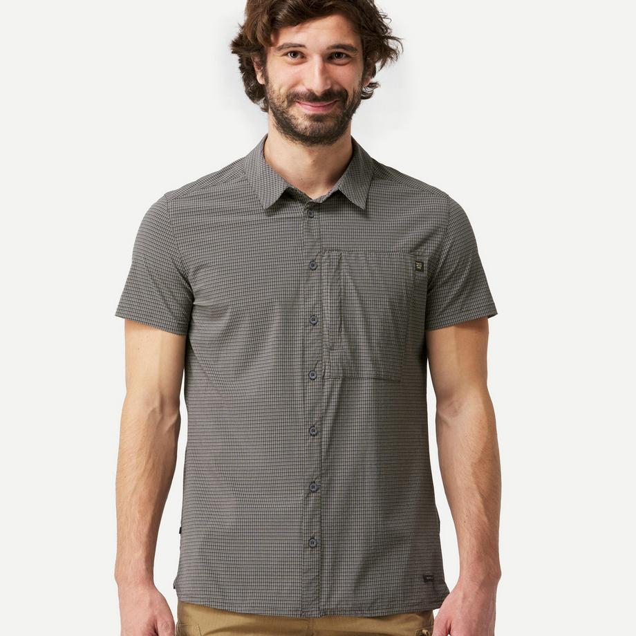 Camicia da trekking uomo maniche corte stretch
